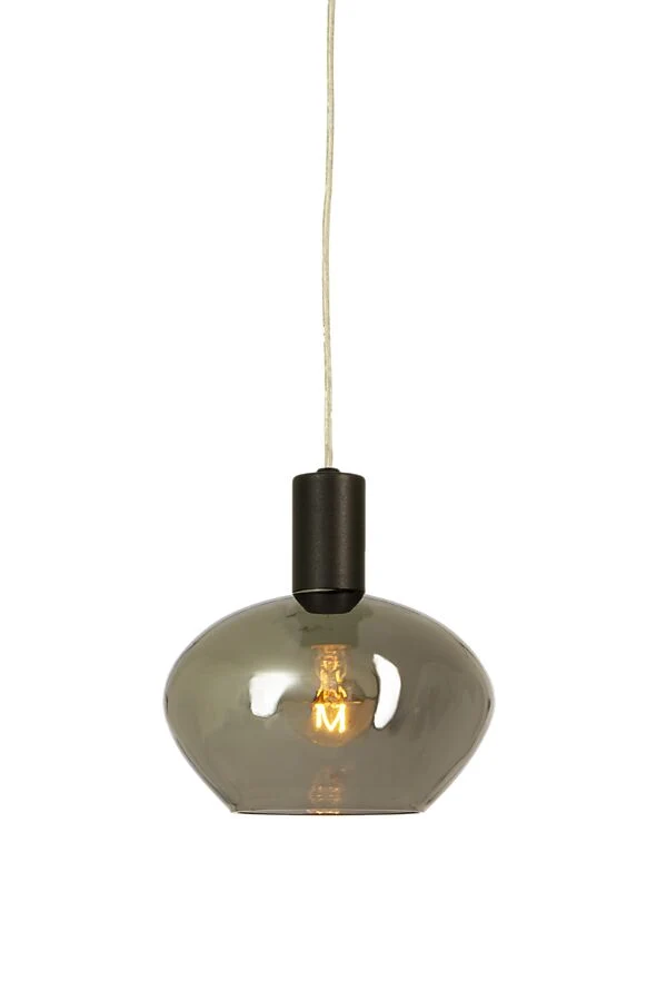 Vintage Style BELL fönsterlampa, svart/rök