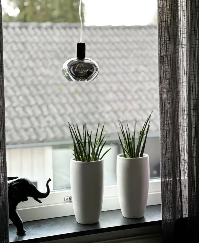 Vintage Style BELL fönsterlampa, svart/rök