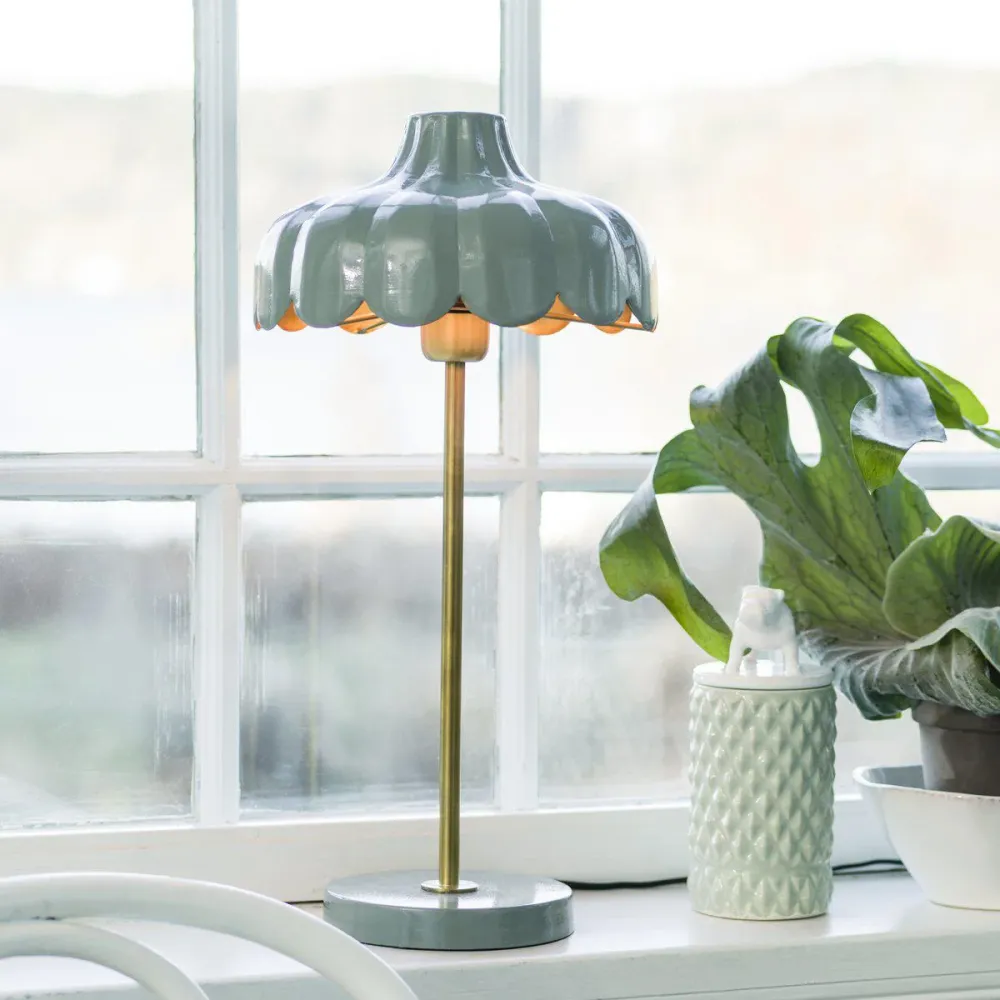 Wells bordslampa Rosa/guld 50cm