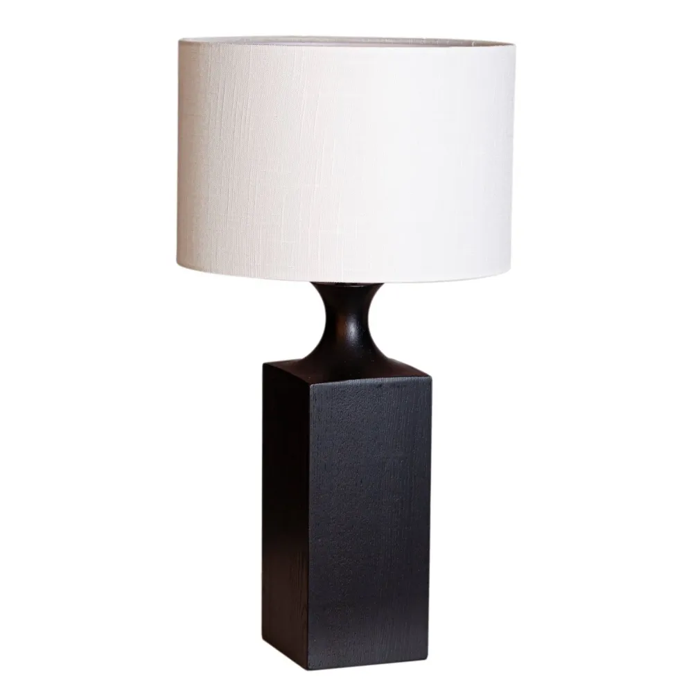 Woody bordslampa H56 cm svart/vit