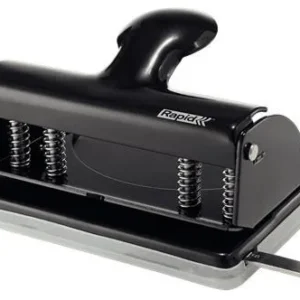 Hålslag Rapid Servo+ Plus, Svensk standard-hålning (triohålning), steel, 10 ark, Svart (Black Magic)