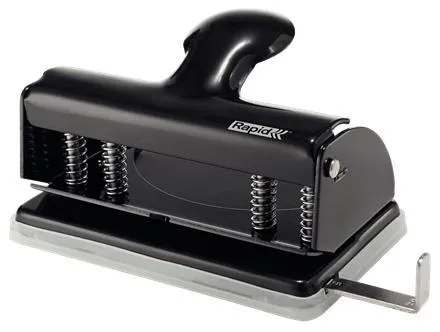 Hålslag Rapid Servo+ Plus, Svensk standard-hålning (triohålning), steel, 10 ark, Svart (Black Magic)