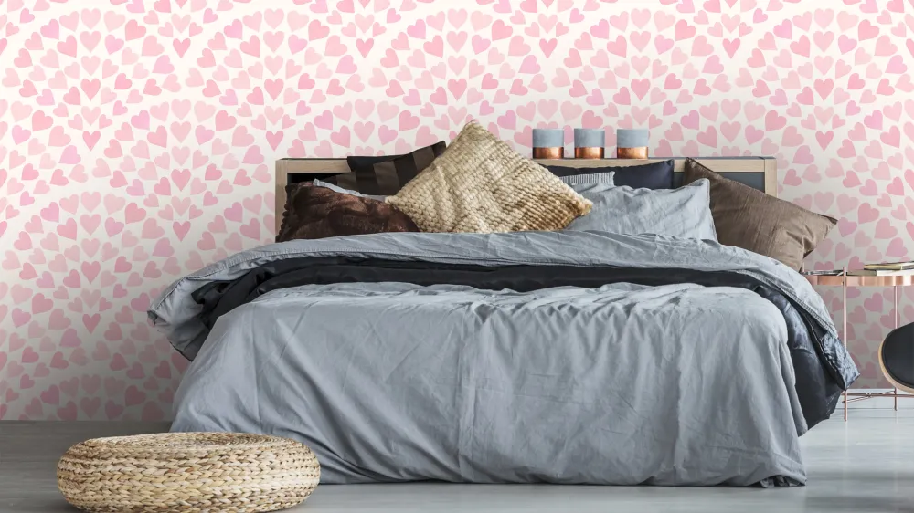Reveal Tapet Scallop Hearts - Pink