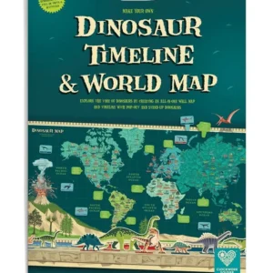 DIY Dinosaurie tidslinje och världskarta – pappersats