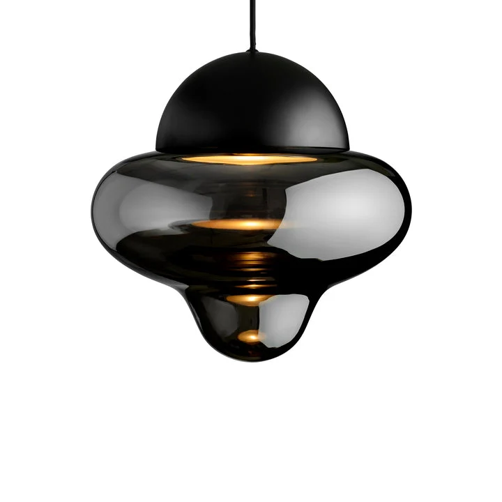 Nutty XL Smoke pendellampa, rökfärgad/svart • Design Us