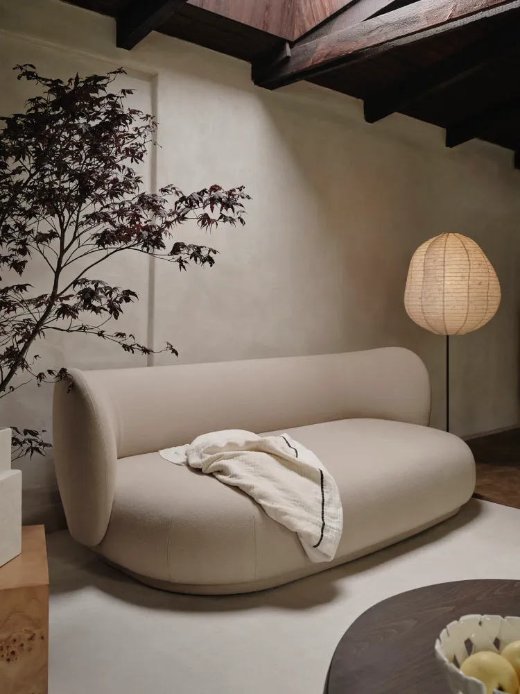 Kurbis Floor Lamp - Extended - Black/Natural Motion Sensor