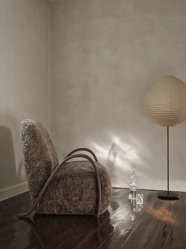 Kurbis Floor Lamp - Extended - Black/Natural Motion Sensor