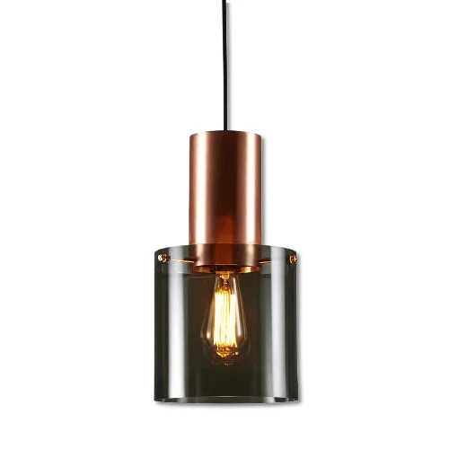 BottleLite – Modern Cylindrisk Hänglampa i Glas och Metallisk