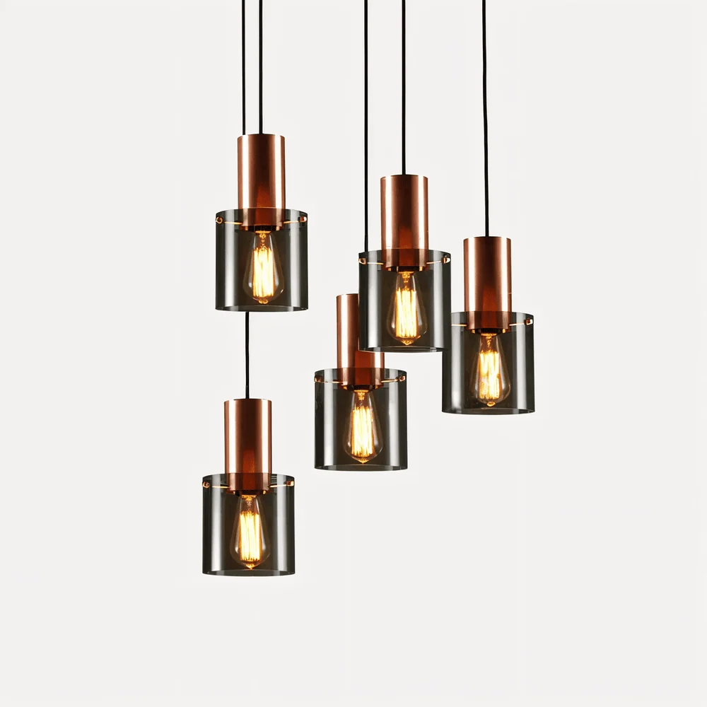 BottleLite – Modern Cylindrisk Hänglampa i Glas och Metallisk