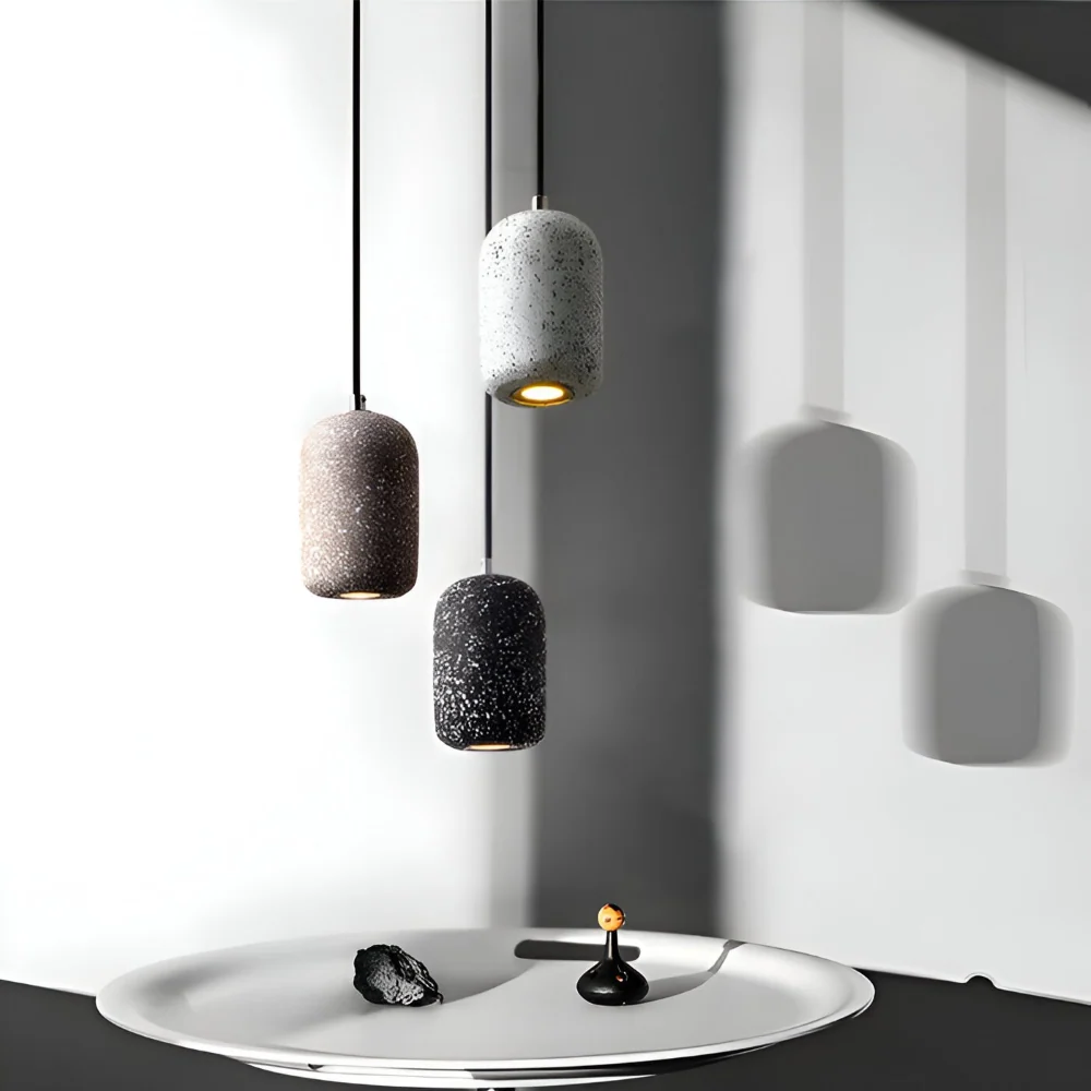 Cemlume – Industriell Taklampa i Cement och Glas Vit
