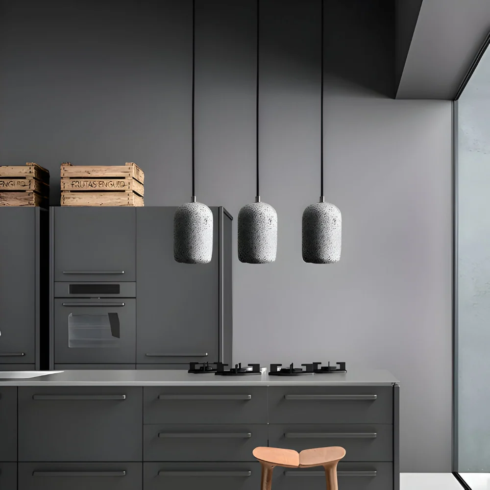 Cemlume – Industriell Taklampa i Cement och Glas Vit