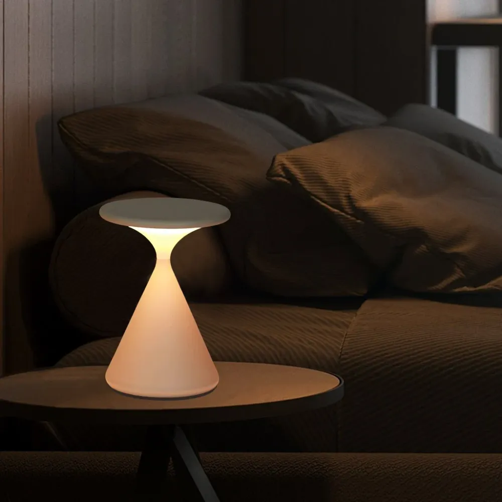 SandGleam – Untethered timglasbordslampa med dimbar LED-belysning Vit