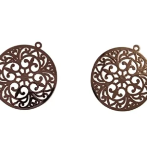 Berlock Roséguldfärgad - Mandala 20mm,1 styck