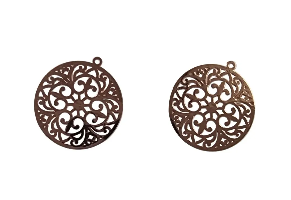Berlock Roséguldfärgad - Mandala 20mm,1 styck