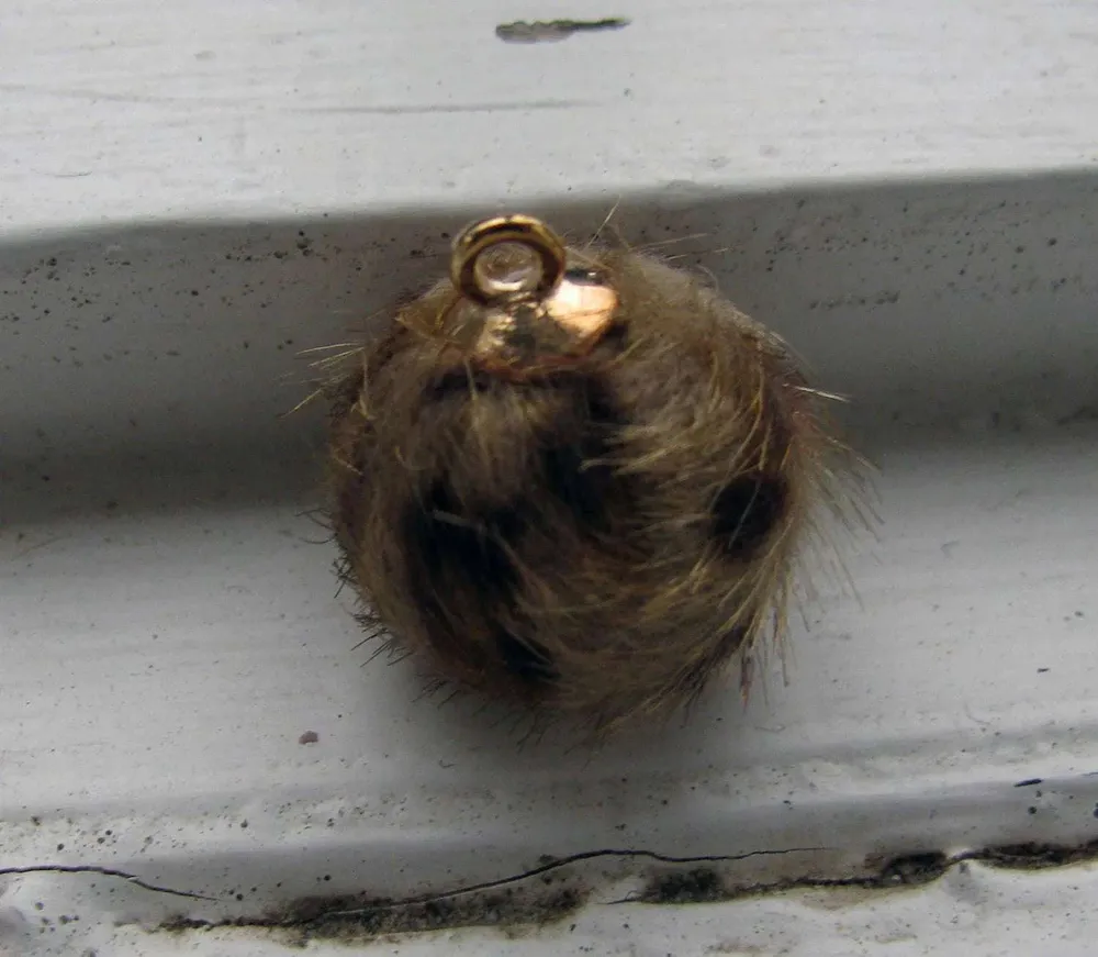 Hänge boll - Fuskpäls Leopard Buff 16mm 1 styck