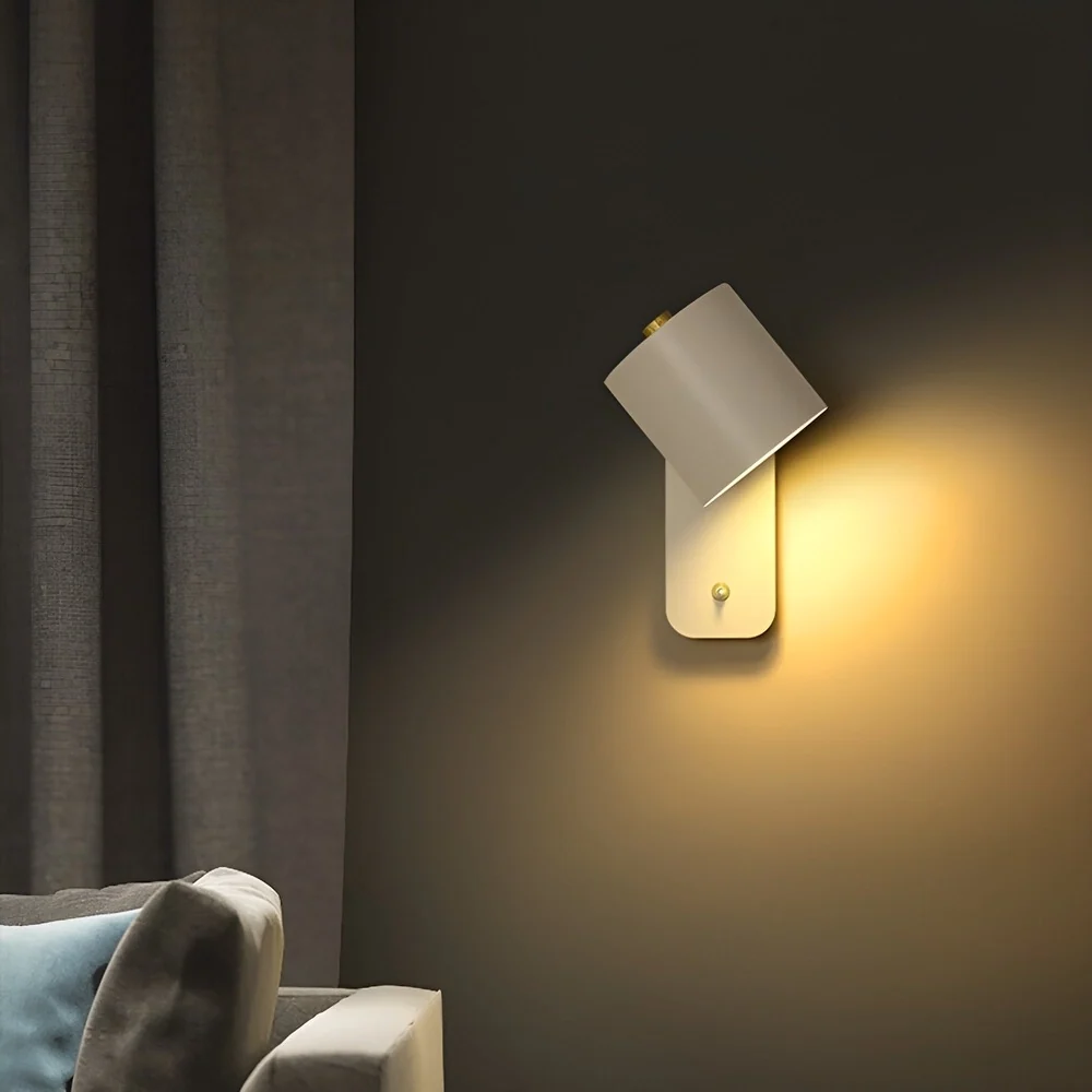 EasyPush WallLight - Roterbar LED-Lampa med Minicylinder Vit