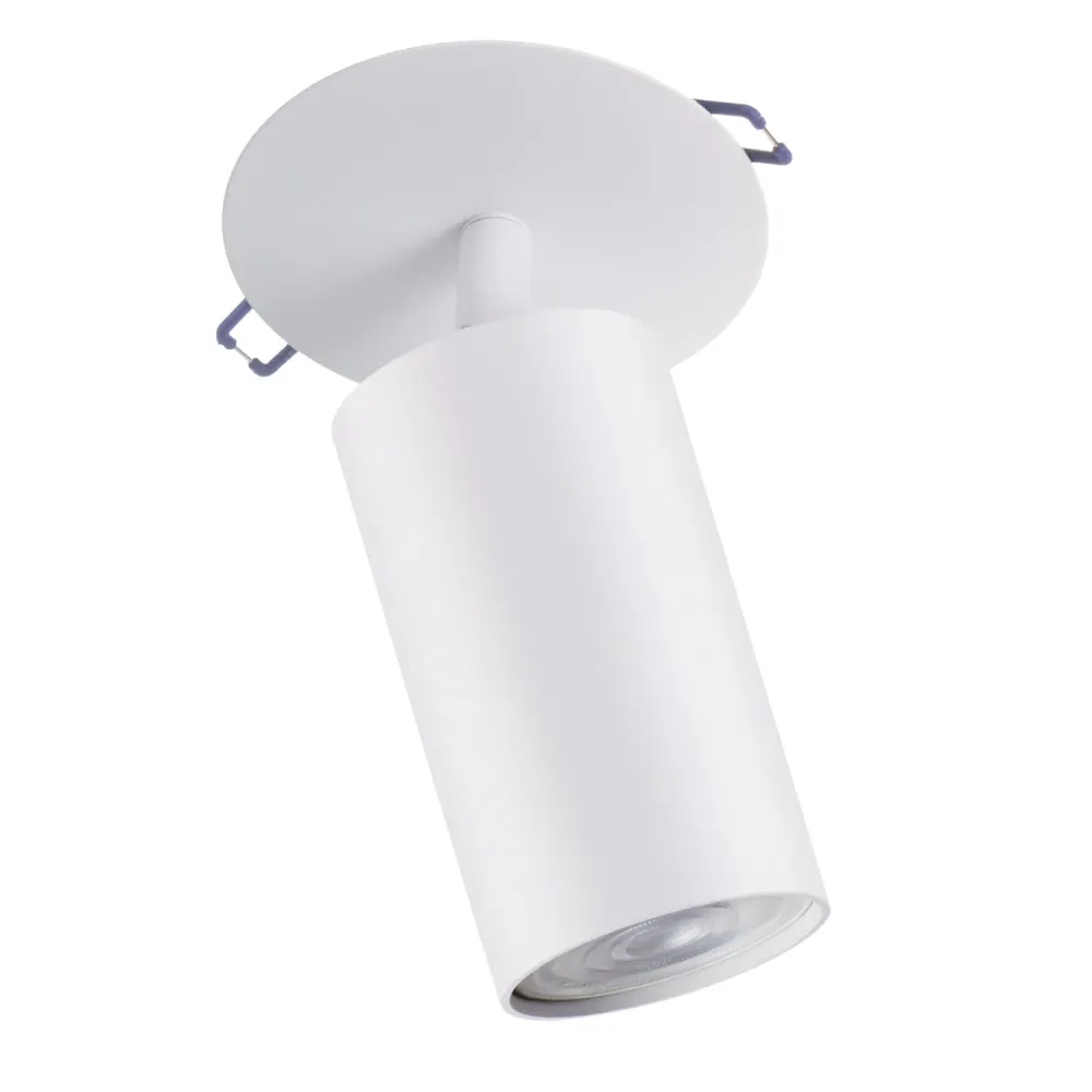 Maclean infälld montering/rörarmatur, spot, rund, aluminium, GU10, 55x130mm, snö, MCE364 W + LED-lampa GU10 7W Maclean Ene...