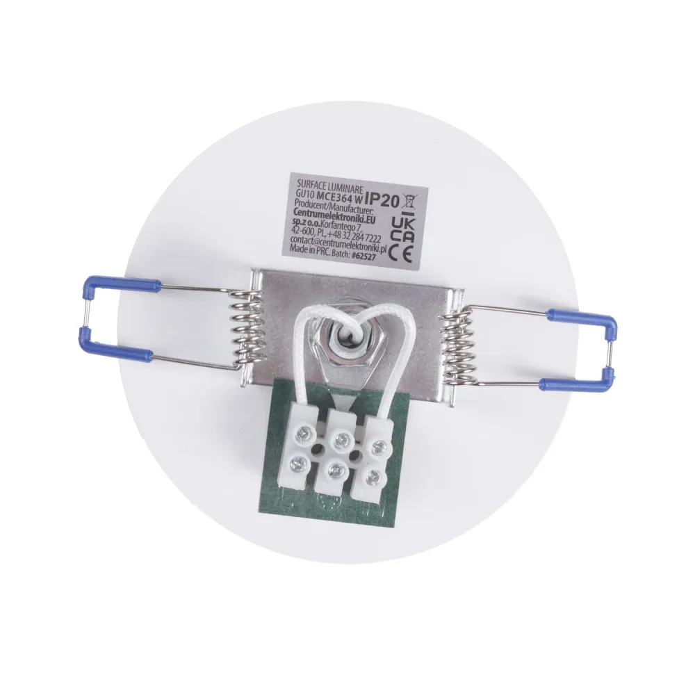 Maclean infälld montering/rörarmatur, spot, rund, aluminium, GU10, 55x130mm, snö, MCE364 W + LED-lampa GU10 7W Maclean Ene...