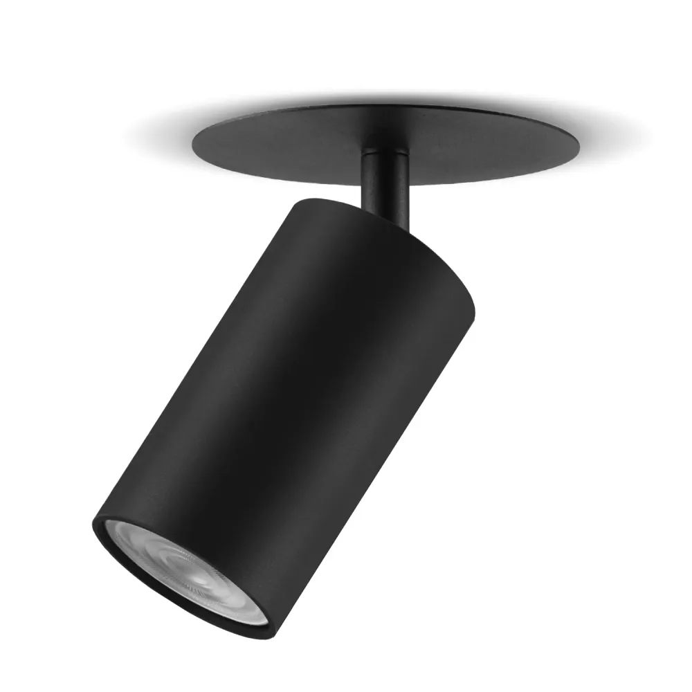 Maclean infälld montering/rörarmatur, spot, rund, aluminium, GU10, 55x130mm, träkol, MCE364 B+LED-lampa GU10 7W Maclean En...