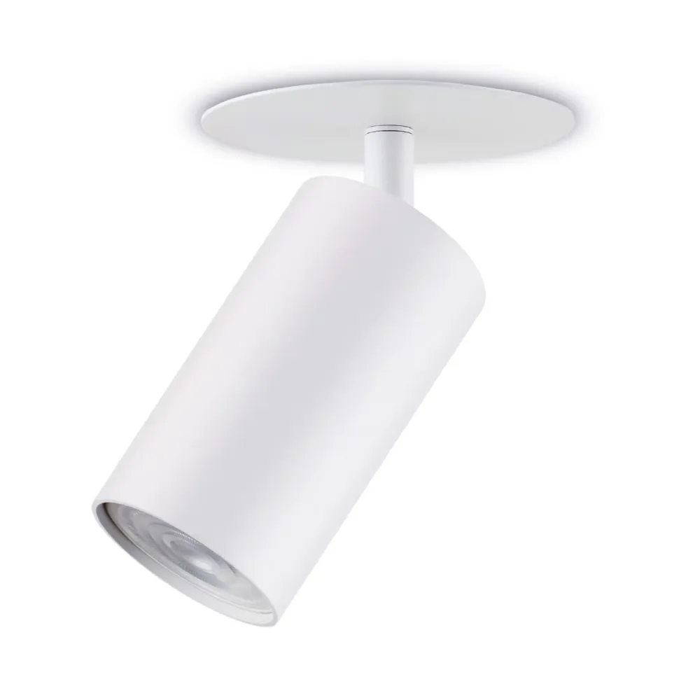 Maclean infälld montering/rörarmatur, spot, rund, aluminium, GU10, 55x130mm, pärla, MCE364 W + LED-lampa GU10 7W Maclean E...