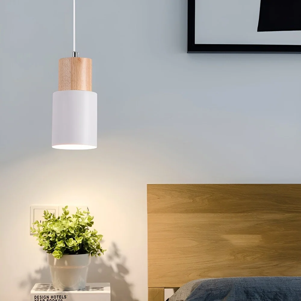 MiniCylinder taklampa - Minimalistisk Makronpendel i Aluminium Vit