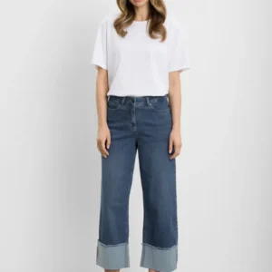 Carol Turn-up Loose - Cropped - Washed Blue Denim 34