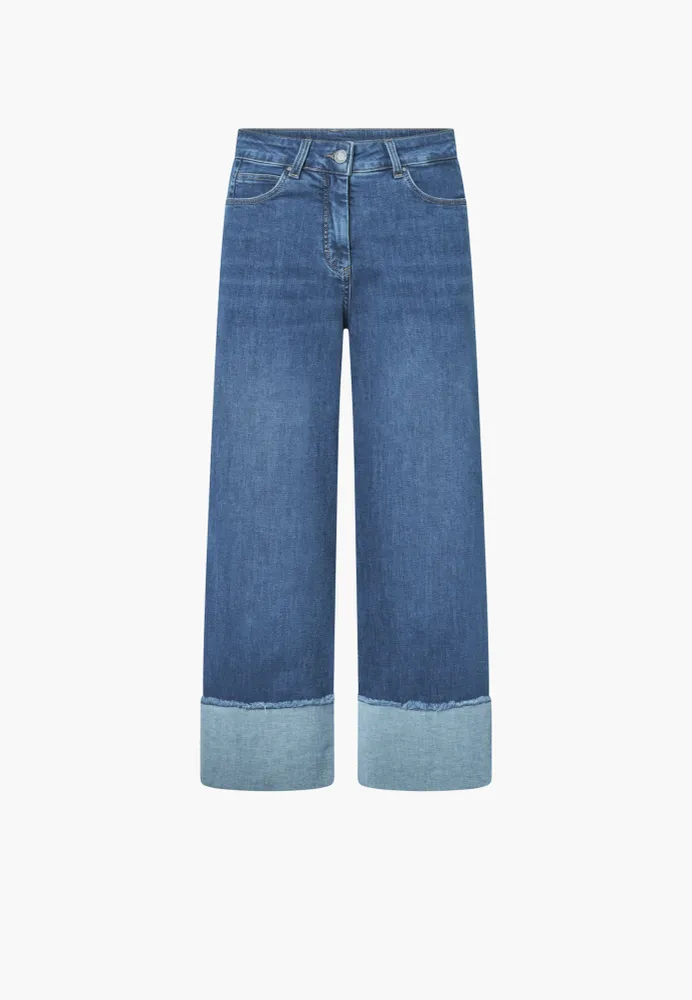 Carol Turn-up Loose - Cropped - Washed Blue Denim 34
