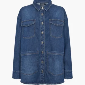 Mille Oversize Shirt Jacket - Long Sleeve - Washed Blue Denim 34
