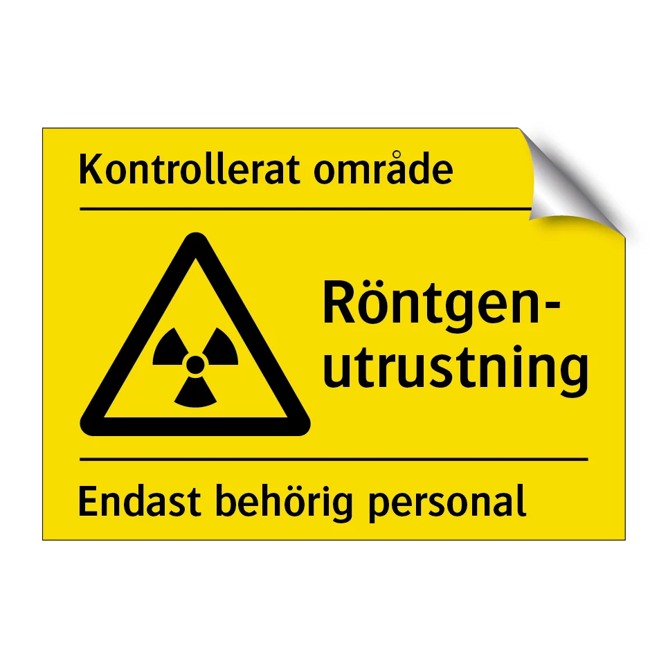 Röntgenutrustning kontrollerat område 210x148mm