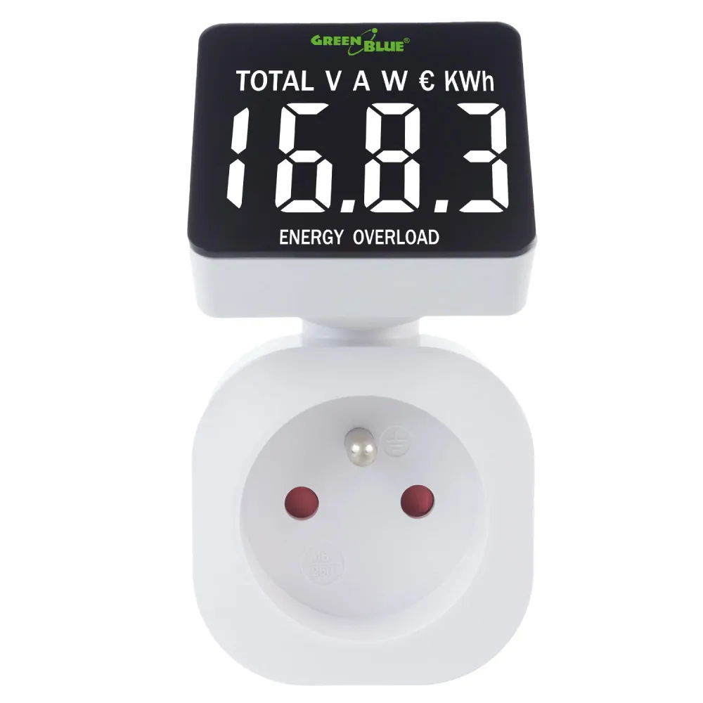 GreenBlue energimätare, wattmätare, 16A, max. 3680W, subminne, GB620 E
