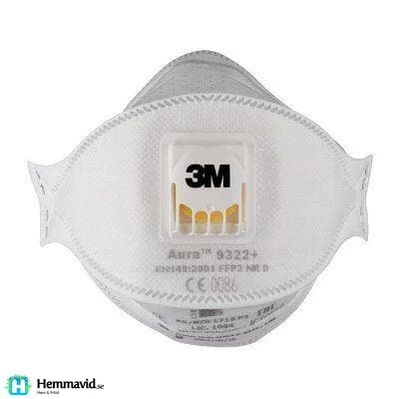 3M™ Aura™ filtrerande halvmask, FFP2, ventil 9322+ set ten