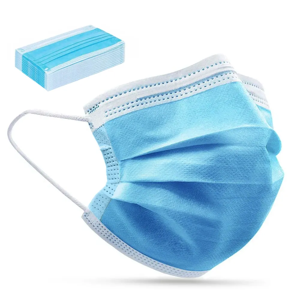 Medicinska masker CE EN 14683: 2019 - set - navy 10 stycken Promedix PR-280 BFE> 98