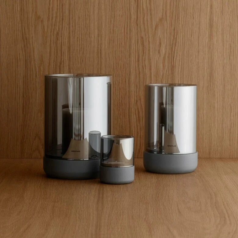 Calma Ljuslykta Large 22,5 cm Stainless Grey/Smoke