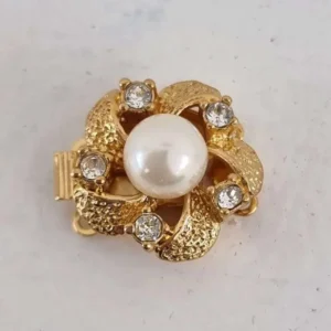 Instickslås - Jolie pearl 23k guldpläterad 16mm 1 styck