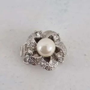 Instickslås - Jolie pärla silverfärgad 16mm, 1 styck