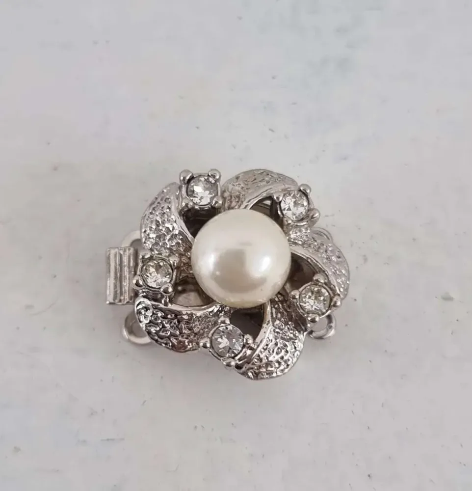 Instickslås - Jolie pärla silverfärgad 16mm, 1 styck