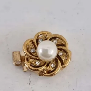 Instickslås - Pearlflower 23k guldpläterad 14mm 1 styck