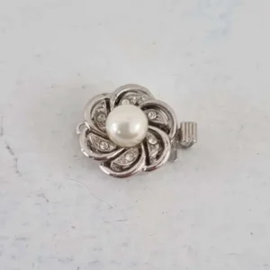 Instickslås - Pearlflower Silverfärgad 14mm, 1 styck