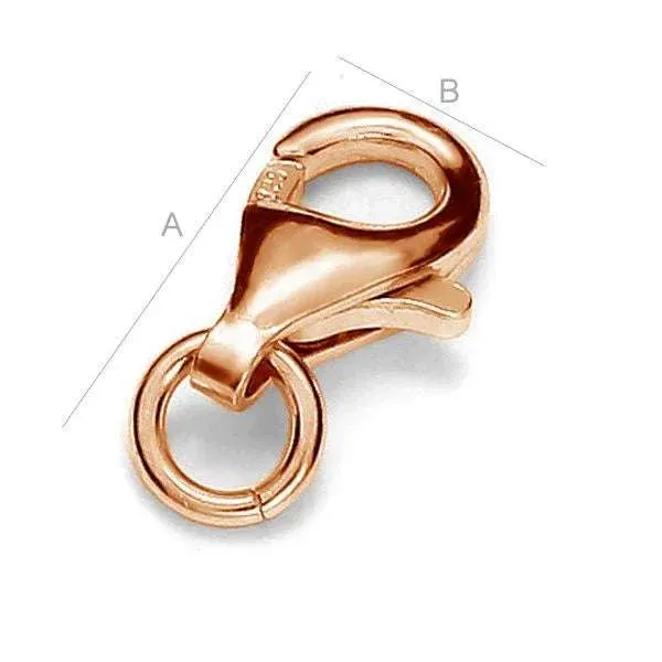 Klolås i 925 Silver med 18K Rose Gilded - 16mm 1 styck