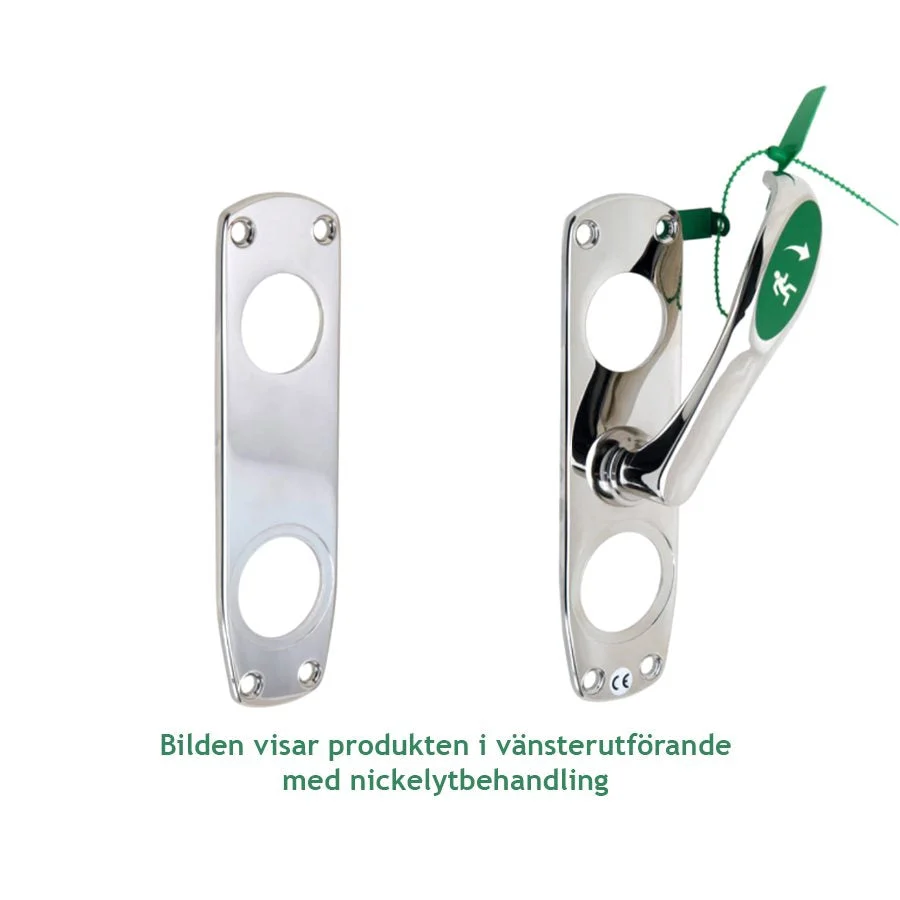 Nödutrymningsbeslag 179A 42-90 höger mattkrom