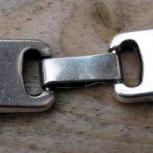 Lås silverfärgat - Haklås för platta breda band 10x2,5mm, 1 adjust