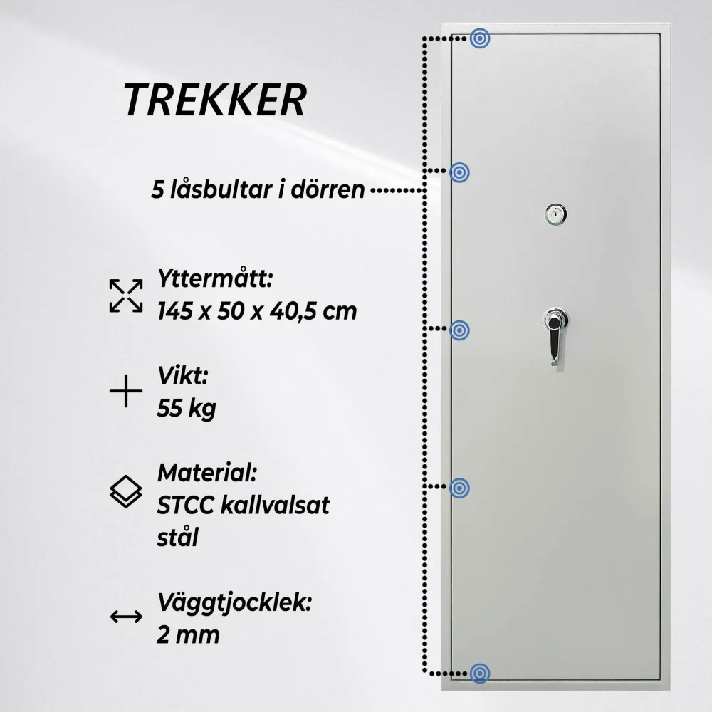 Trekker Vapenskåp för 10 vapen AS1000, krita