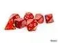 Chessex Marble Scarab® Mega-hedral™ Scarlet™/gold 7-Die Adjust