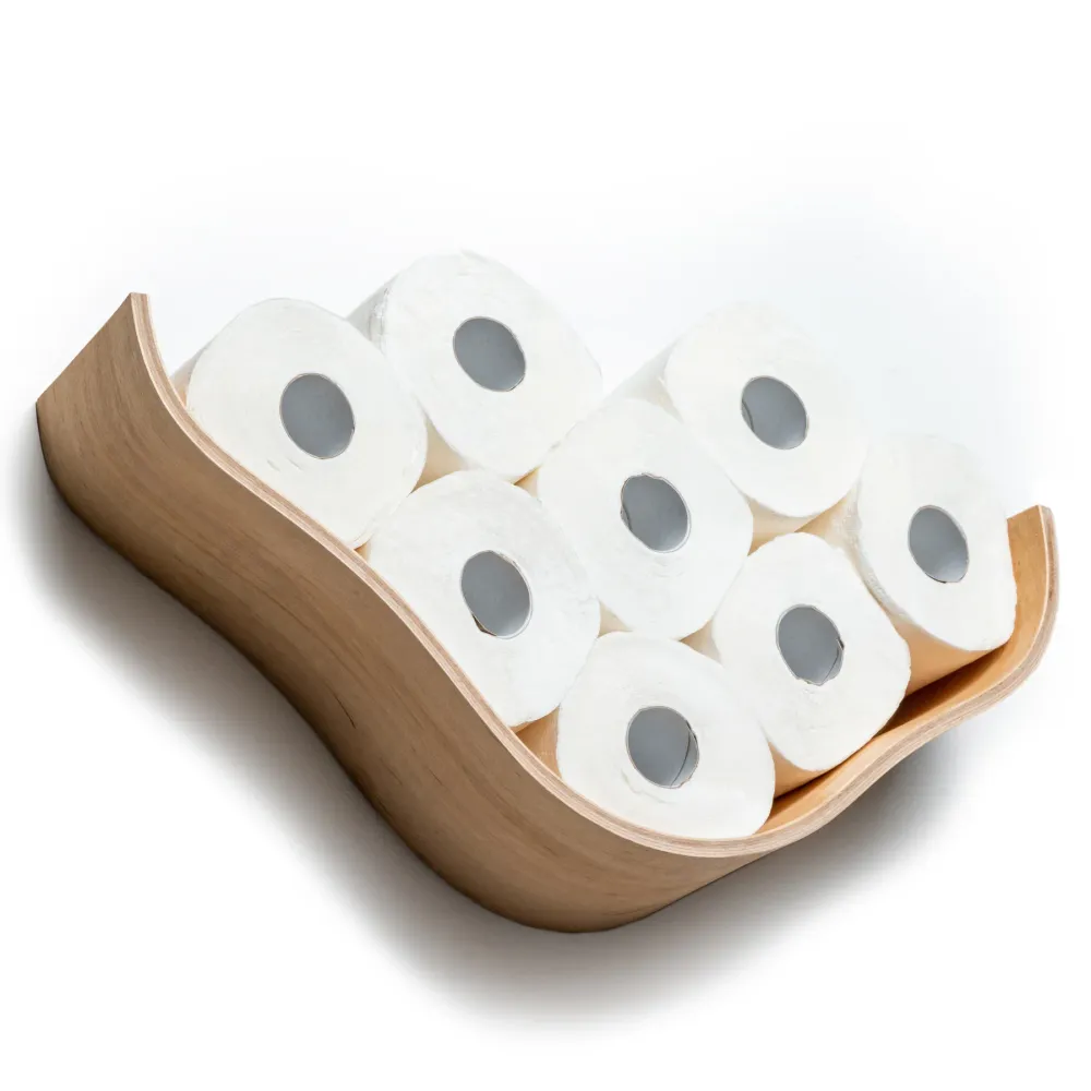 Heavy Duty Handmade Massivt trä Toilet Paper Holder - Cloud