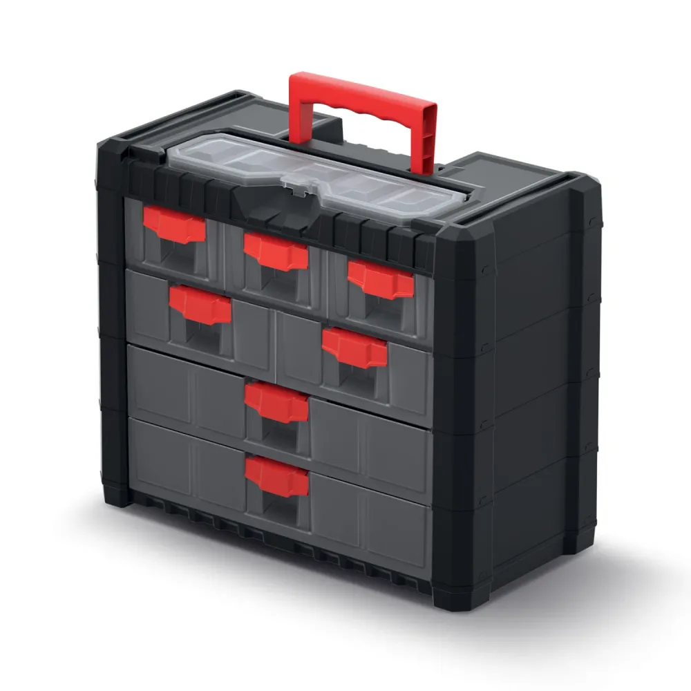 Kistenberg KMC301 Workshop Tool Organizer Multicase Cargo 401 7 Lådor Bärhandtag Lock Organizer Portable