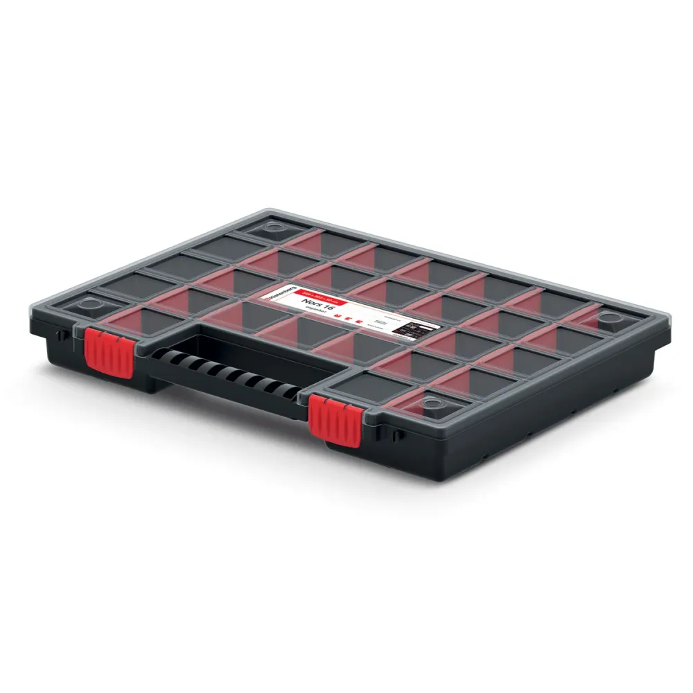 Kistenberg Nors 40 KNO40305S Tool Organizer Verktygslåda Med 26 Avtagbara Fack Glass Lock 399x303x50mm