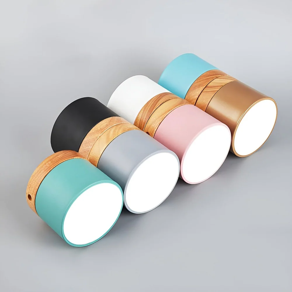 PastelGlow Cylinderlampa - Retro Flush Mount Taklampa Svart