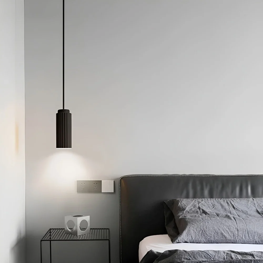 Vågig Nordisk Taklampa - Cylindrisk Hängande Lampa Vit