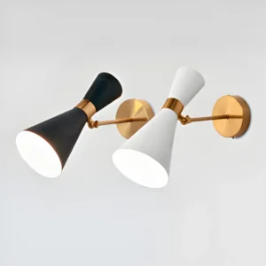 Cylinder Skärm SleekIron Vägglampa - Minimalistisk Svart/vit Vägglampa - Justerbar Up Down Vägglampa LED Vit