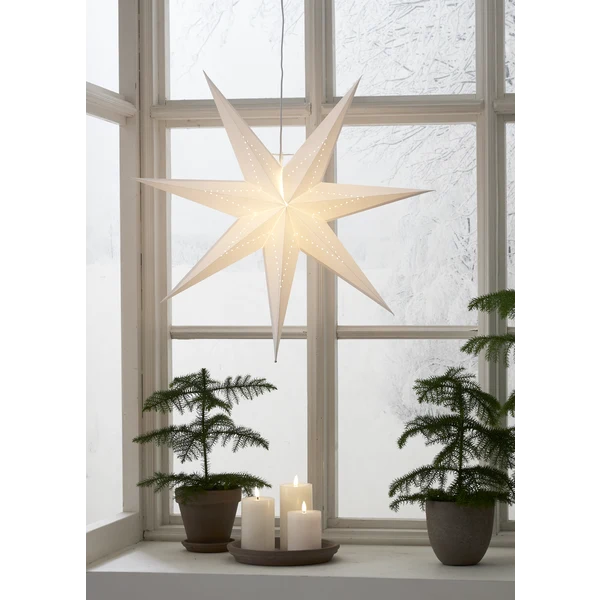 Adventsstjärna Pappersstjärna Lysa snö 70 cm